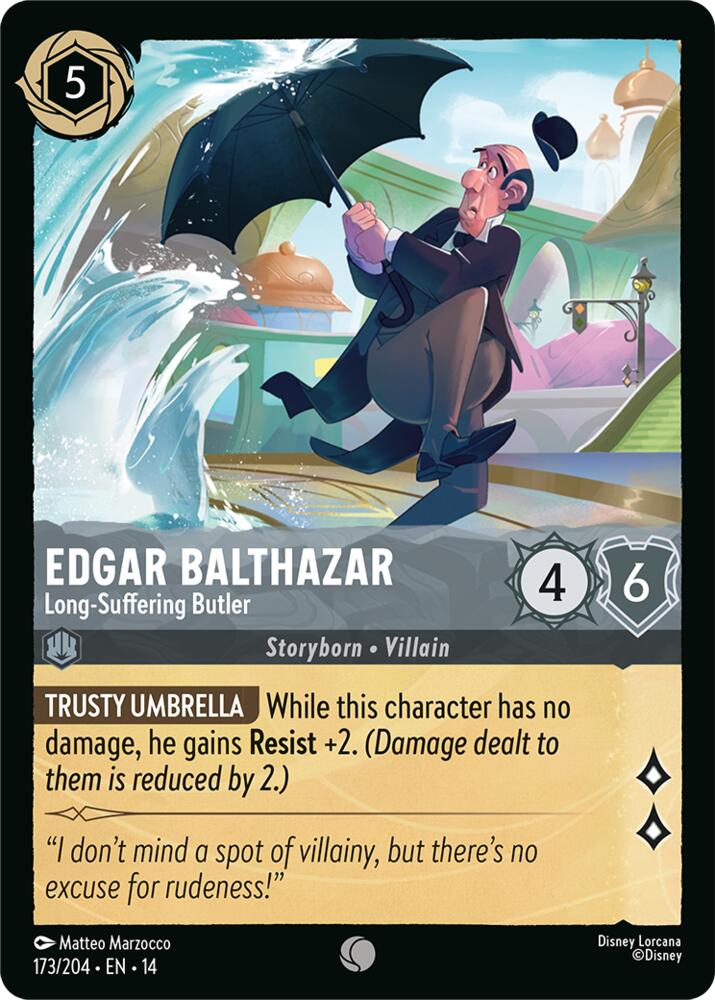Edgar Balthazar, Long Suffering Butler 173/204 (Hyperia City)  - Cold Foil