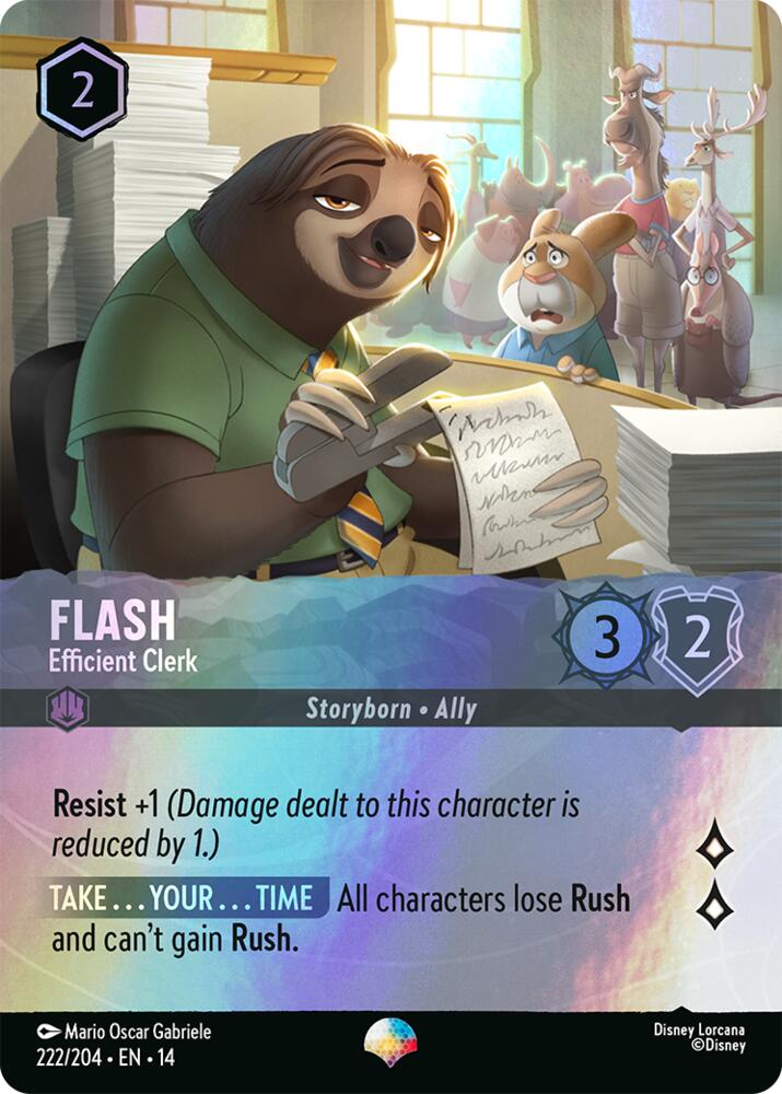 Flash, Efficient Clerk 222/204 (Hyperia City)  - Rainbow Holofoil