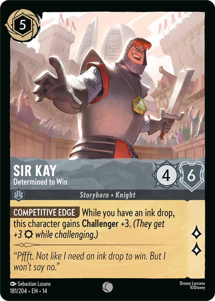 Sir Kay, Determined to Win 181/204 (Hyperia City)  - Cold Foil
