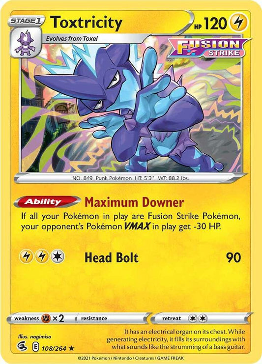 Toxtricity 108/264 (SWSH08: Fusion Strike)  - Holofoil