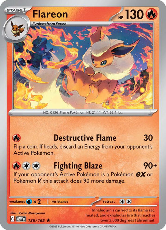 Flareon 136/165 (SV: Scarlet & Violet 151)  - Holofoil