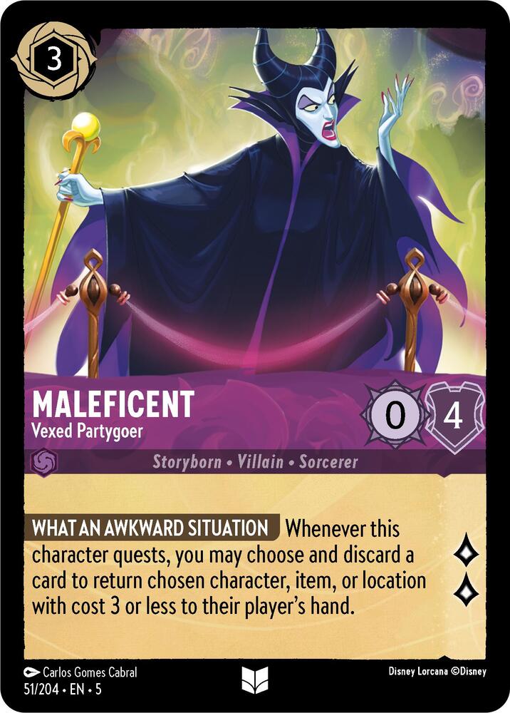 Maleficent, Vexed Partygoer 51/204 (Shimmering Skies)  - Cold Foil