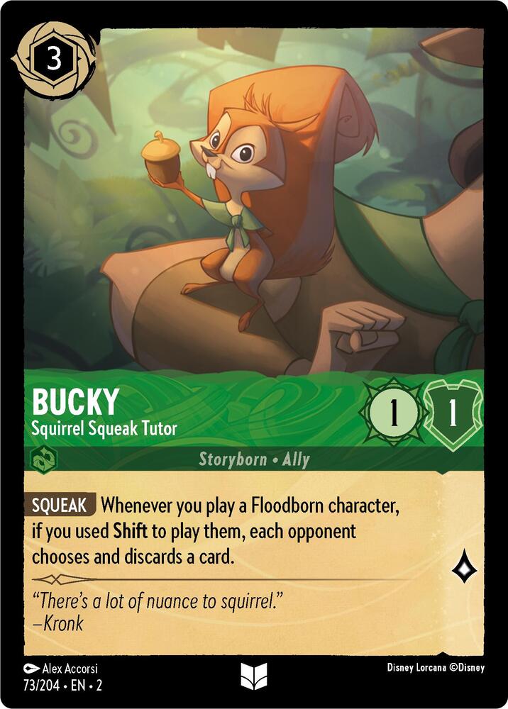 Bucky Squirrel Squeak Tutor Errata Version 73/204 (Rise of the Floodborn)  - Cold Foil