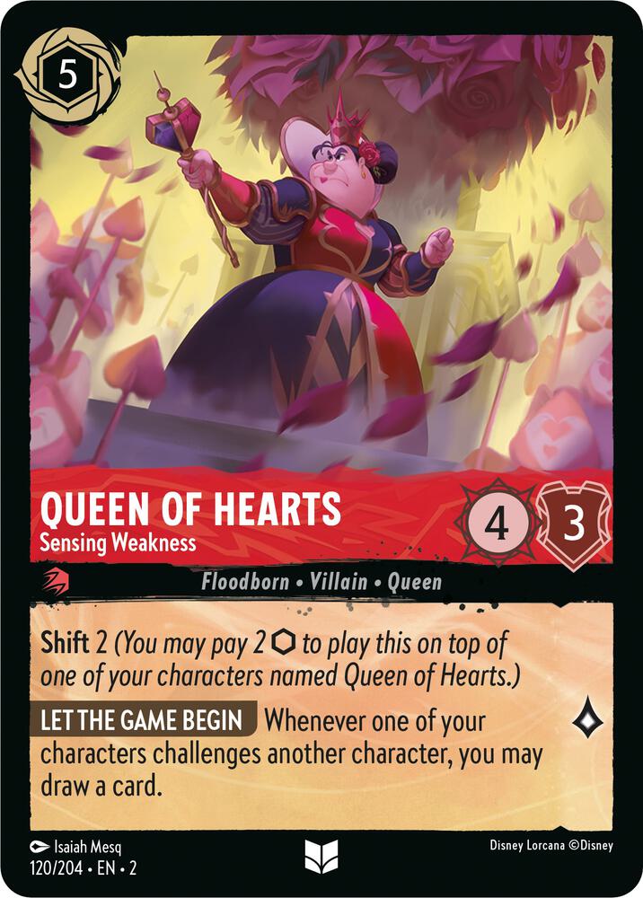 Queen of Hearts Sensing Weakness 120/204 (Rise of the Floodborn) 