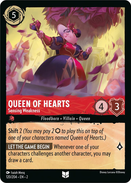 Queen of Hearts Sensing Weakness 120/204 (Rise of the Floodborn) 
