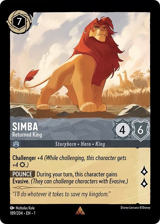 Simba, Returned King 189/204 (The First Chapter)  - Cold Foil