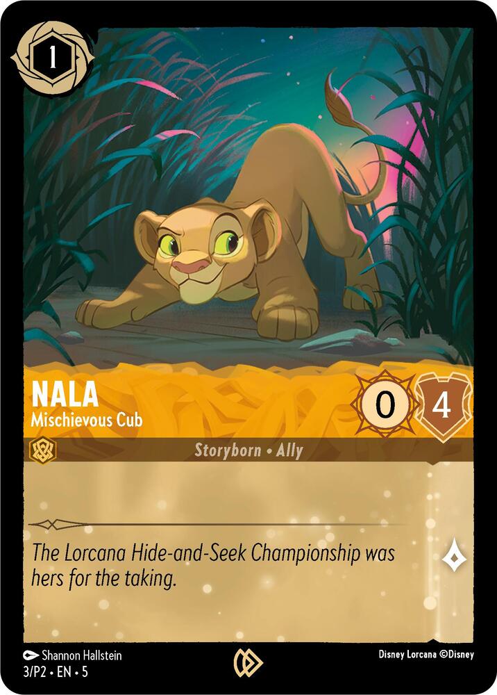 Nala Mischievous Cub 3 (Disney Lorcana Promo Cards)  - Cold Foil