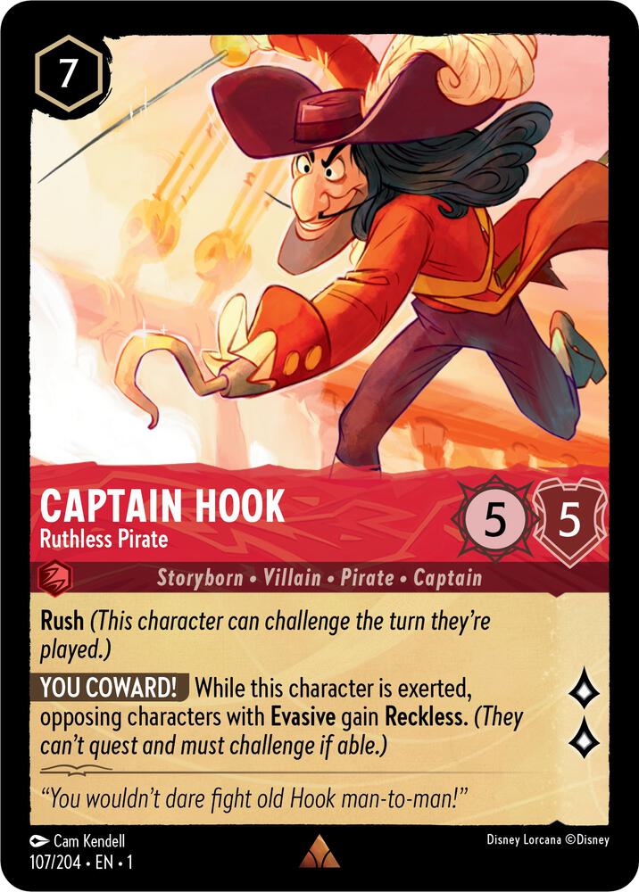 Captain Hook, Ruthless Pirate 107/204 (The First Chapter)  - Cold Foil