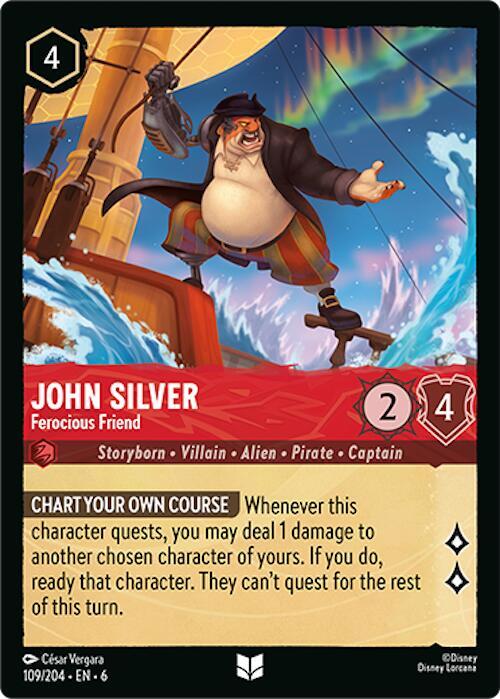 John Silver, Ferocious Friend 109/204 (Azurite Sea)  - Cold Foil