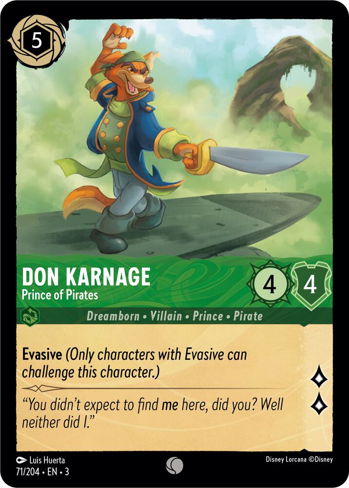 Don Karnage, Prince of Pirates 71/204 (Into the Inklands)  - Cold Foil