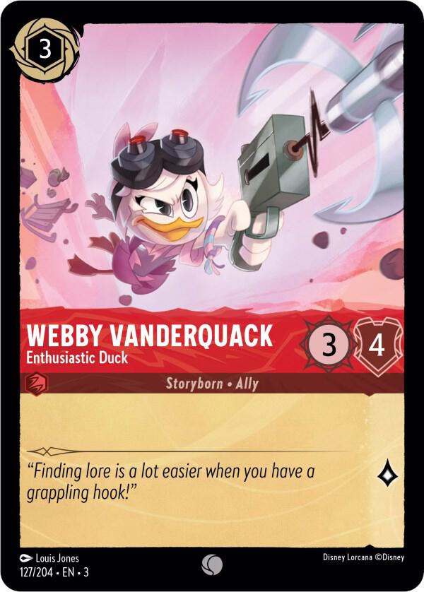 Webby Vanderquack, Enthusiastic Duck 127/204 (Into the Inklands) 