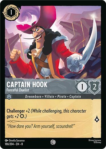 Captain Hook Forceful Duelist 186/204 (Reign of Jafar)  - Cold Foil