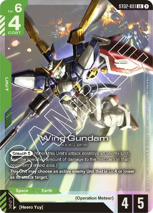 Wing Gundam ST02-001 (Starter Deck 02: Wings of Advance)  - Holofoil