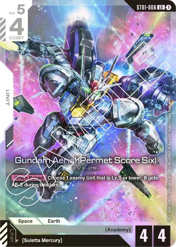 Gundam Aerial Permet Score Six ST01-006 (Starter Deck 01: Heroic Beginnings)  - Holofoil
