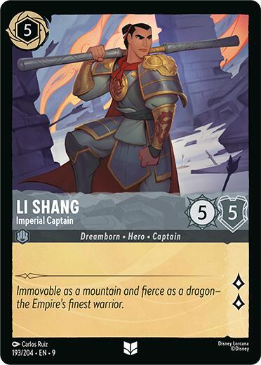 Li Shang, Imperial Captain 193/204 (Fabled)  - Cold Foil