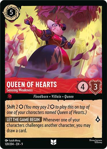 Queen of Hearts, Sensing Weakness 120/204 (Fabled)  - Cold Foil
