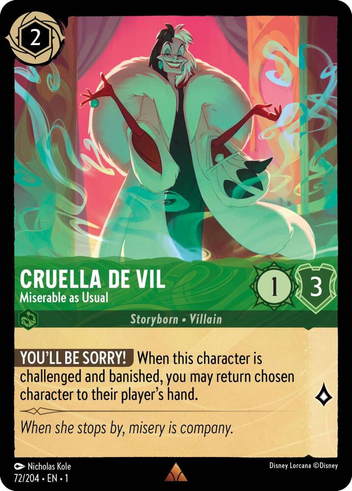Cruella De Vil, Miserable as Usual 72/204 (The First Chapter)  - Cold Foil