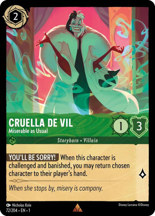 Cruella De Vil, Miserable as Usual 72/204 (The First Chapter)  - Cold Foil