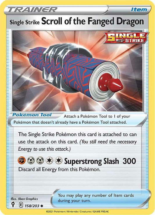 Single Strike Scroll of the Fanged Dragon 158/203 (SWSH07: Evolving Skies) 