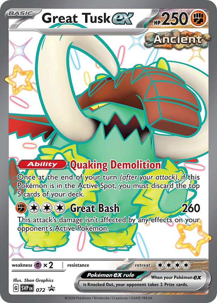 Great Tusk ex 072 (SV: Scarlet & Violet Promo Cards)  - Holofoil