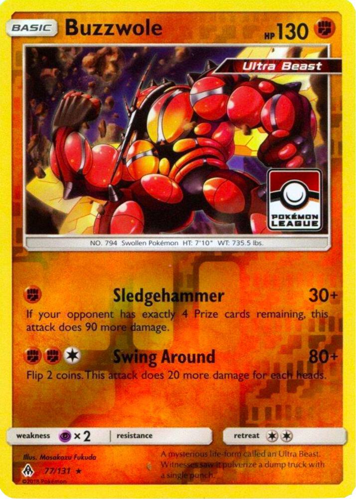 Buzzwole 77 131 Pokemon League 077/131 (League & Championship Cards)  - Reverse Holofoil