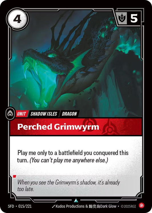 Perched Grimwyrm 15/221 (Spiritforged)  - Foil