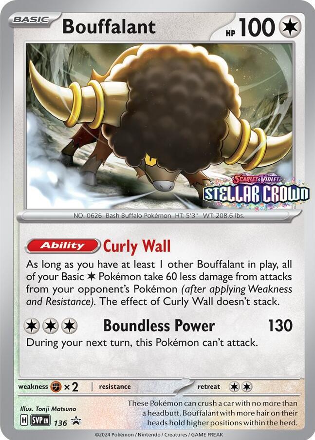 Bouffalant 136 136 (SV: Scarlet & Violet Promo Cards)  - Holofoil