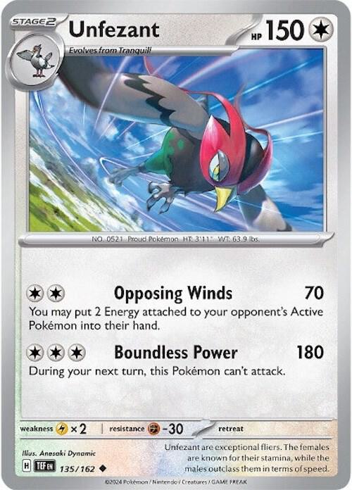 Unfezant 135/162 (SV05: Temporal Forces) 