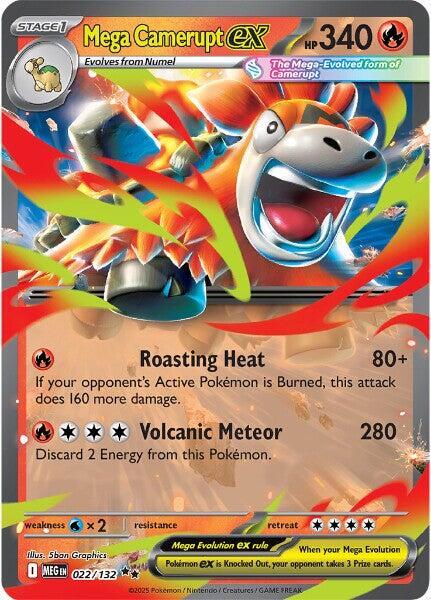 Mega Camerupt ex 022/132 (ME01: Mega Evolution)  - Holofoil