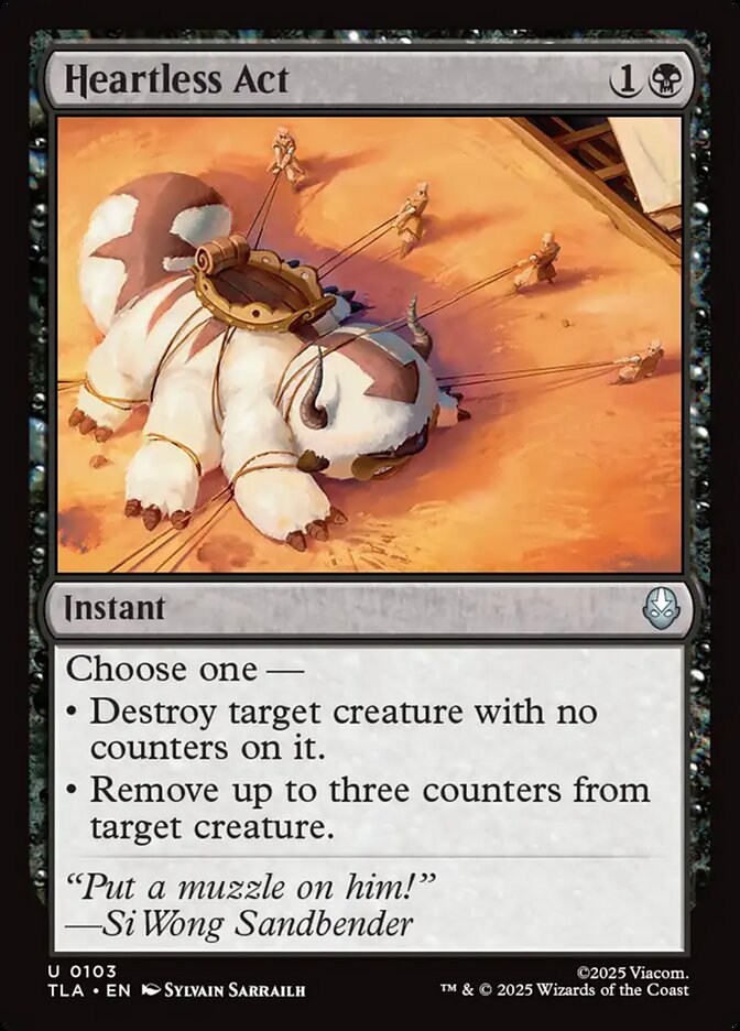 Heartless Act 103/286 (Avatar: The Last Airbender)  - Foil