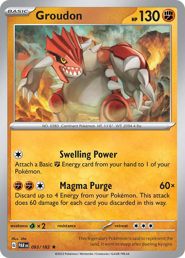 Groudon 093/182 (SV04: Paradox Rift)  - Holofoil