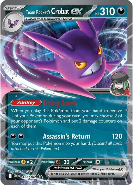 Team Rocket's Crobat ex 122/182 (SV10: Destined Rivals)  - Holofoil