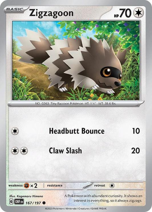 Zigzagoon 167/197 (SV03: Obsidian Flames) 