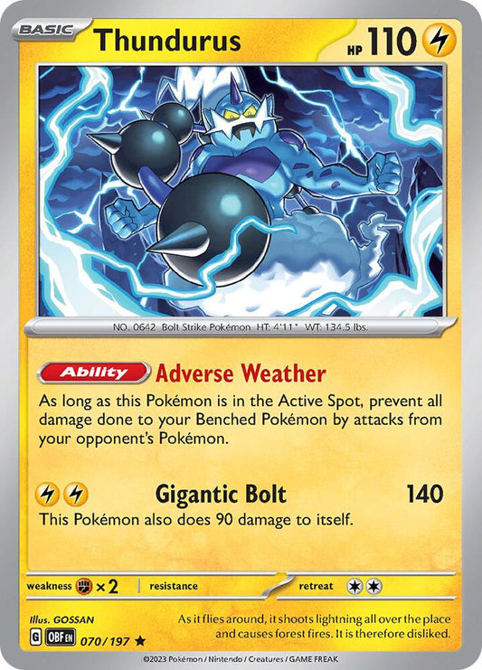 Thundurus 070/197 (SV03: Obsidian Flames)  - Holofoil