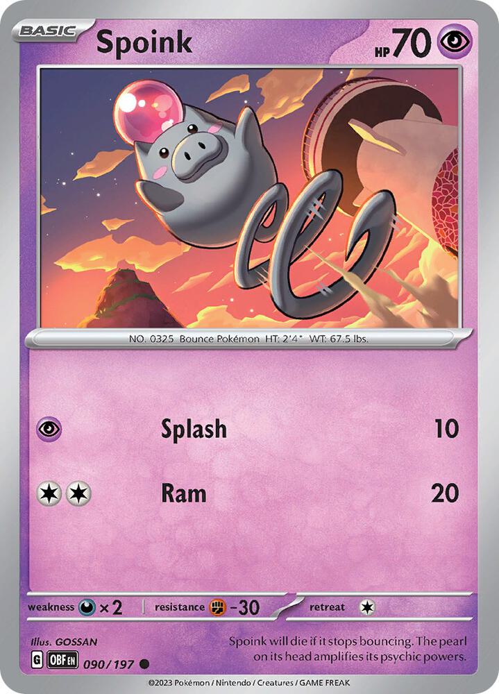 Spoink 090/197 (SV03: Obsidian Flames) 