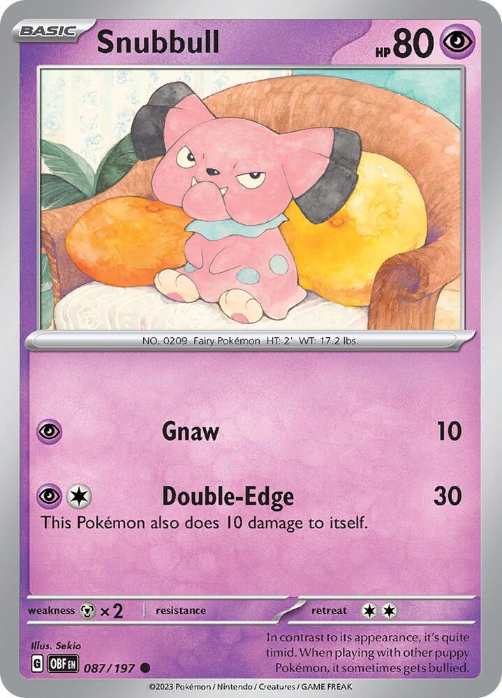 Snubbull 087/197 (SV03: Obsidian Flames) 
