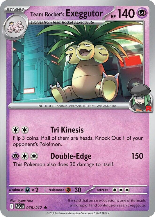 Team Rocket's Exeggutor 078/217 (ME: Ascended Heroes)  - Holofoil