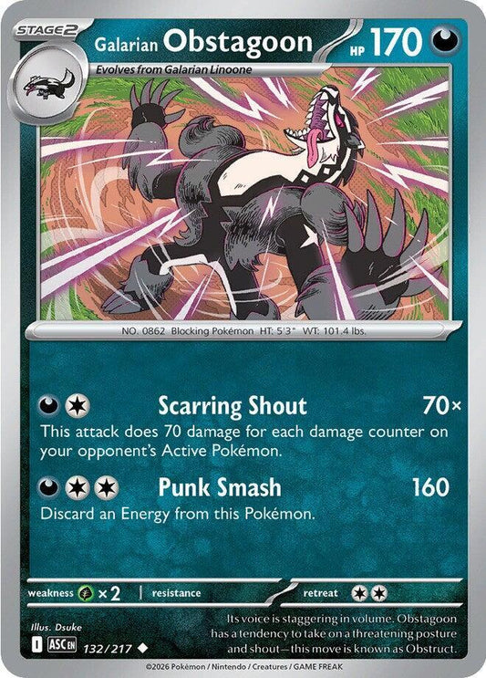 Galarian Obstagoon 132/217 (ME: Ascended Heroes) 