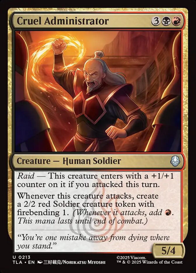 Cruel Administrator 213/286 (Avatar: The Last Airbender)  - Foil