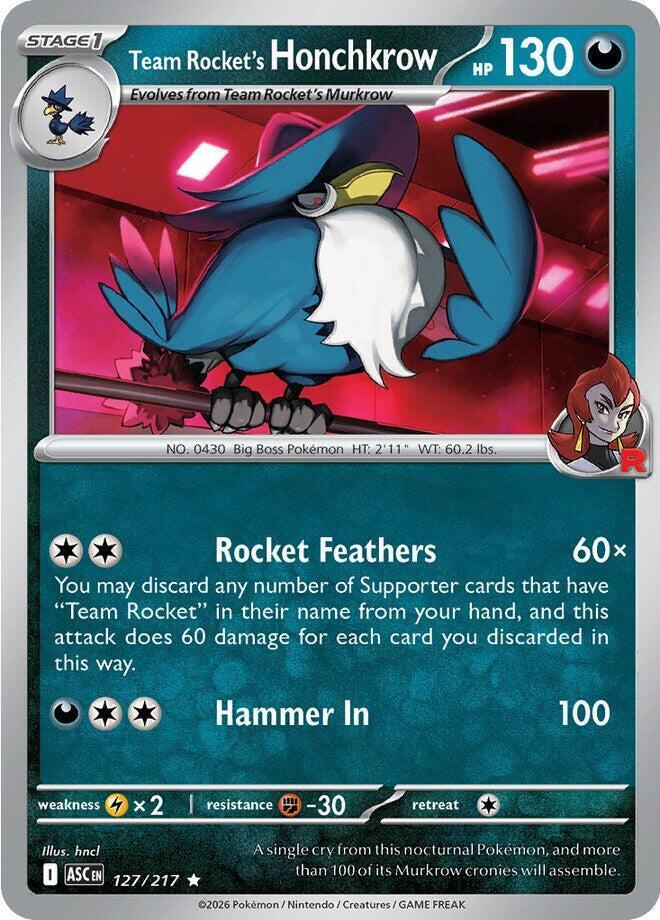 Team Rocket's Honchkrow 127/217 (ME: Ascended Heroes)  - Holofoil