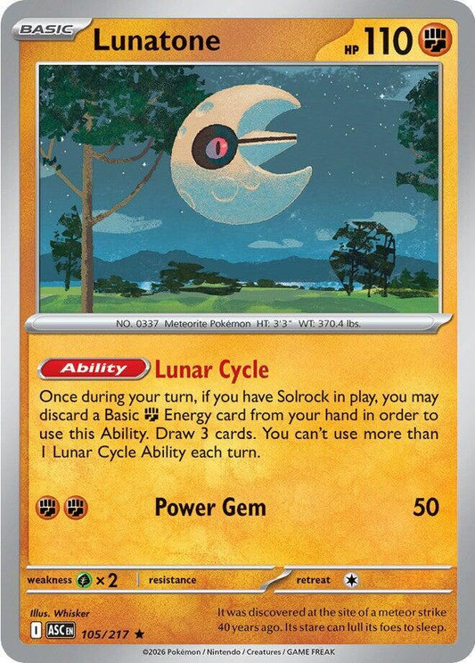 Lunatone 105/217 (ME: Ascended Heroes)  - Holofoil