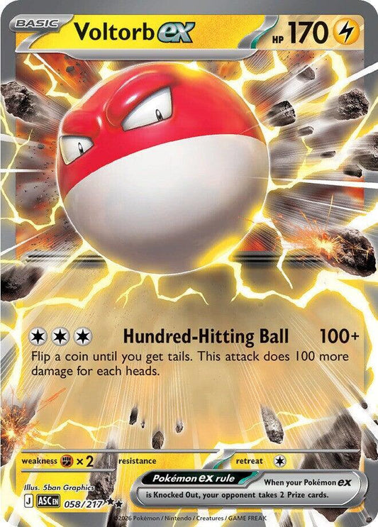 Voltorb ex 058/217 (ME: Ascended Heroes)  - Holofoil