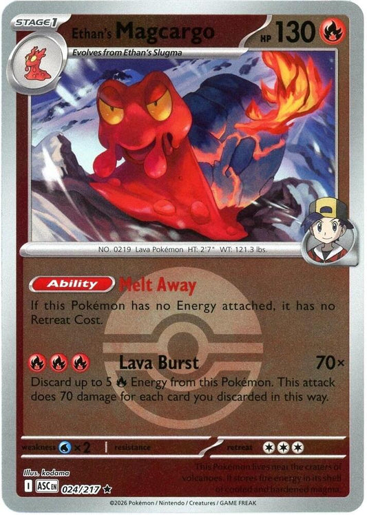 Ethan's Magcargo 024/217 (ME: Ascended Heroes)  - Poke Ball Holofoil