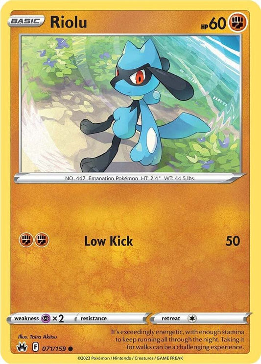 Riolu 071/159 (Crown Zenith) 