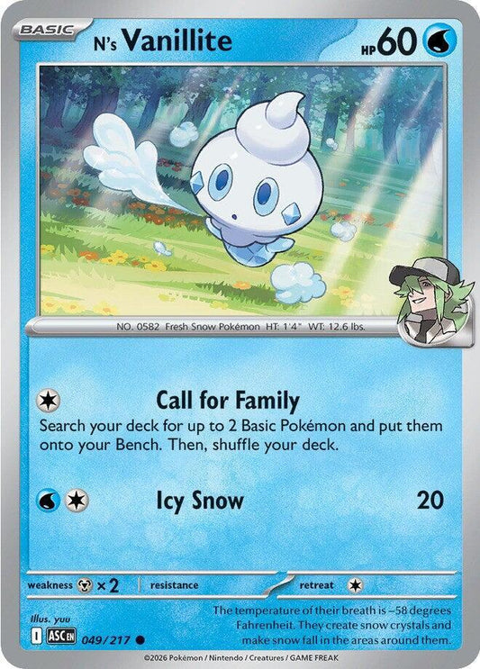 N's Vanillite 049/217 (ME: Ascended Heroes) 