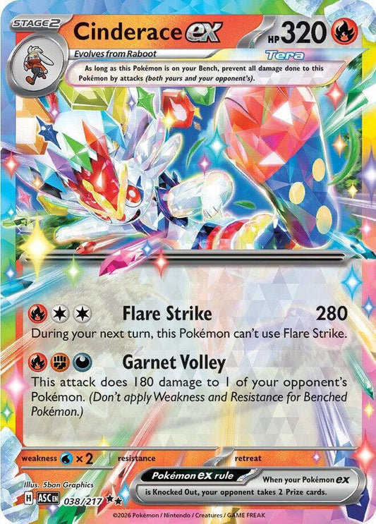 Cinderace ex 038/217 (ME: Ascended Heroes)  - Holofoil