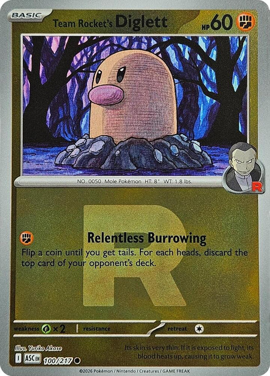 Team Rocket's Diglett 100/217 (ME: Ascended Heroes)  - Reverse Holofoil