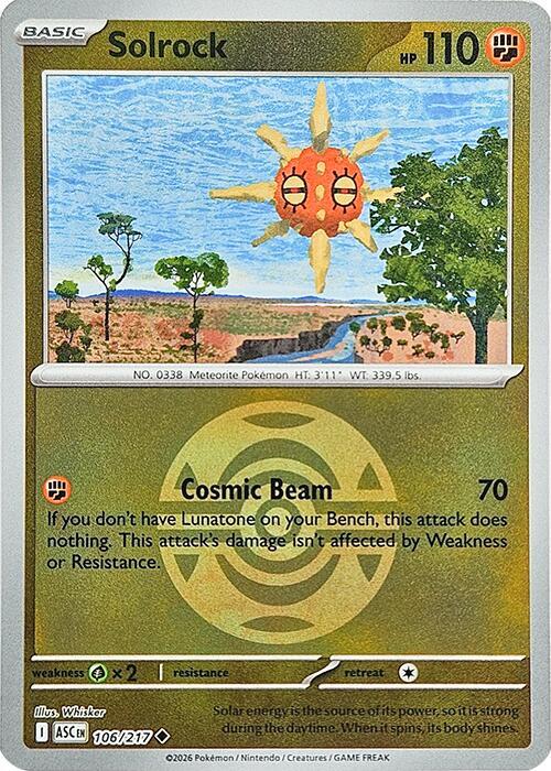 Solrock 106/217 (ME: Ascended Heroes)  - Dusk Ball Holofoil