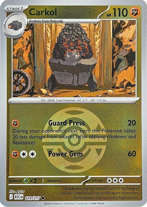 Carkol 119/217 (ME: Ascended Heroes)  - Dusk Ball Holofoil