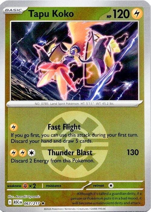 Tapu Koko 067/217 (ME: Ascended Heroes)  - Quick Ball Holofoil